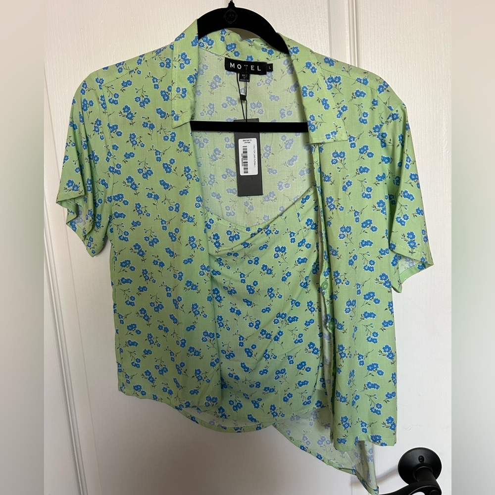 Motel Rocks blouse and mini skirt matching set NWT